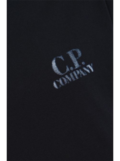 T-shirt in jersey di cotone 30/1 con stampa Total Eclipse Blue C.P. COMPANY | 20CMTS143A 110579W888